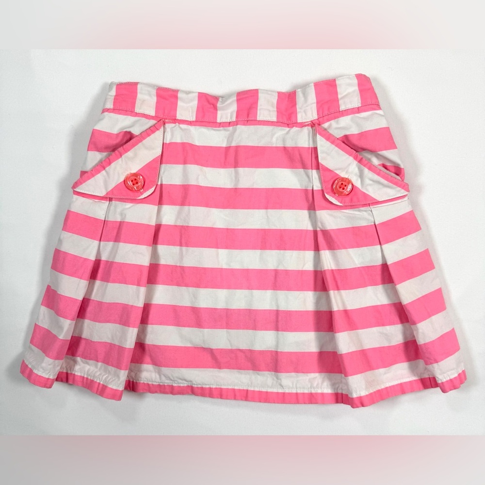 GYMBOREE Girls’ On a Roll Pink & White Striped Preppy Cotton Skort Spring Size 8